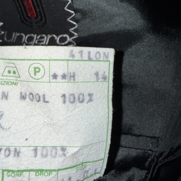 Ungaro Uomo Blazer Mens 44L Gray Pinstripe Wool Double Breasted Made Italy - Picture 9 of 13